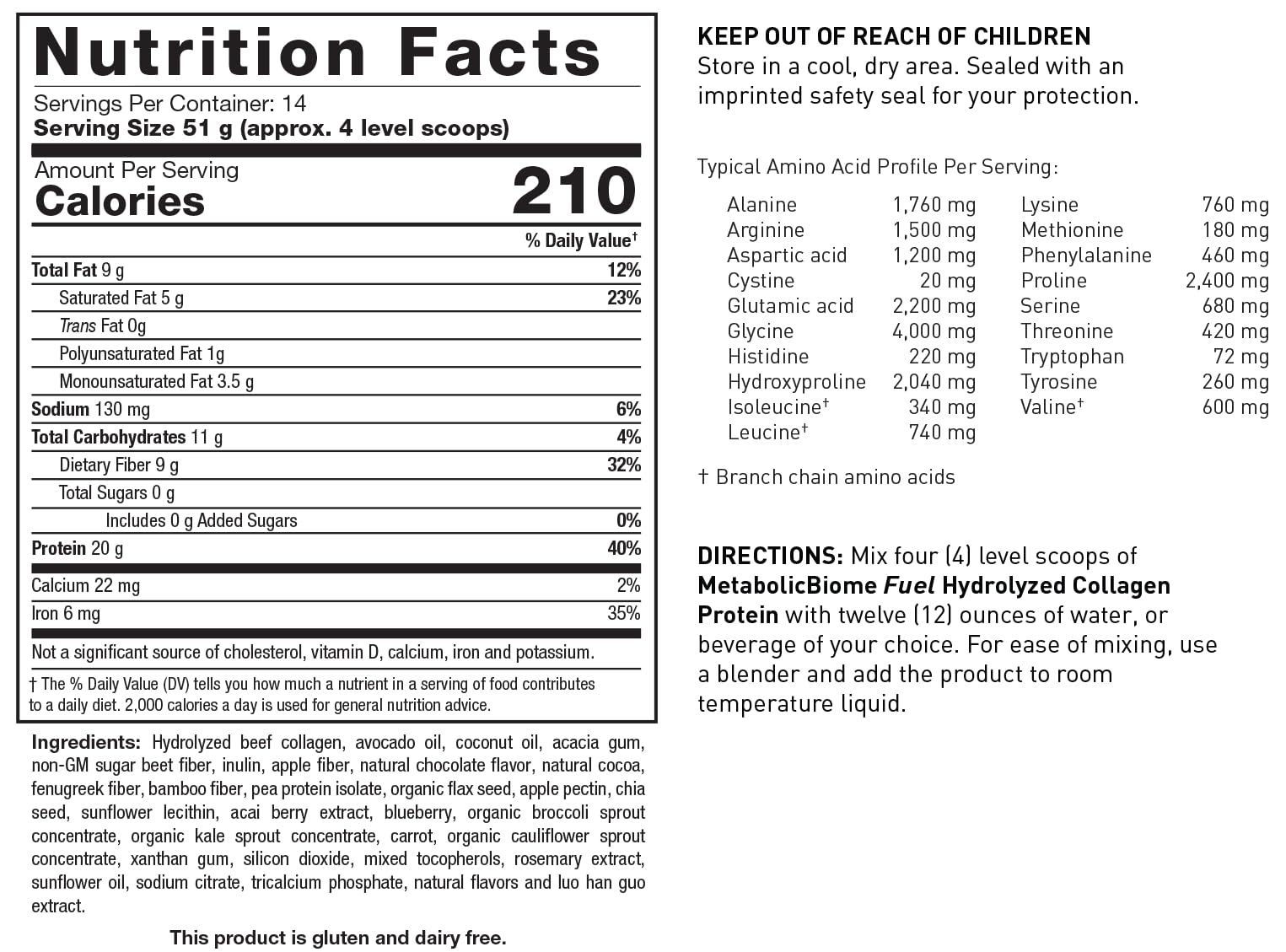 BIOTICS RESEARCH MetabolicBiome Fuel chocolate powder with scoop for delicious protein