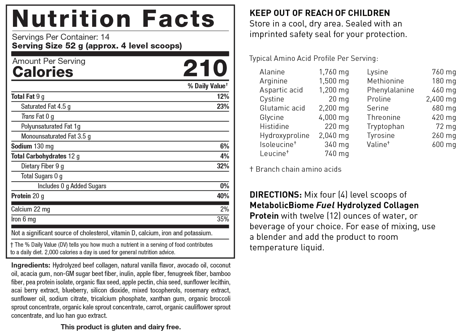BIOTICS RESEARCH MetabolicBiome Fuel scoop for precise 20 g protein portions.