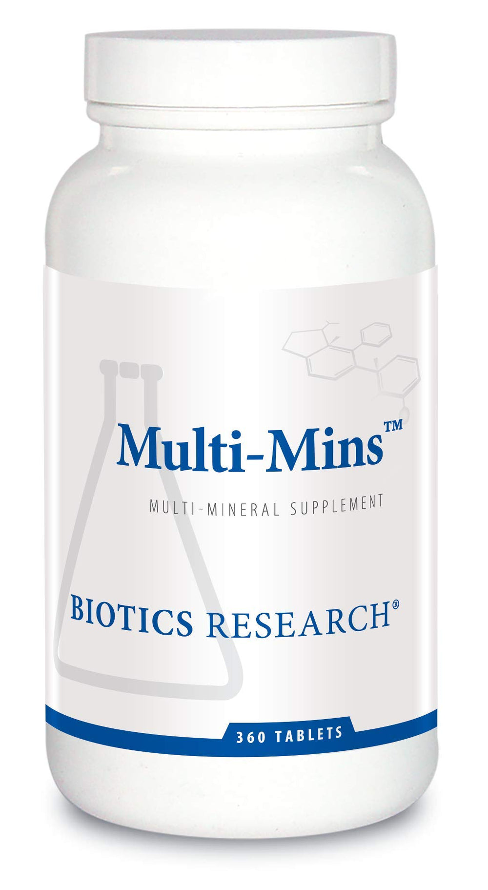 Biotics Research Multi-Mins bottle front showing complete mineral formula for daily wellness