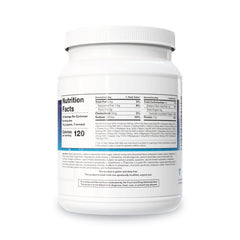 NutriClear Chocolate powder scoop showing 17 g organic pea protein.