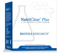 Biotics Research NutriClear Plus detox packaging for convenient on-the-go cleansing