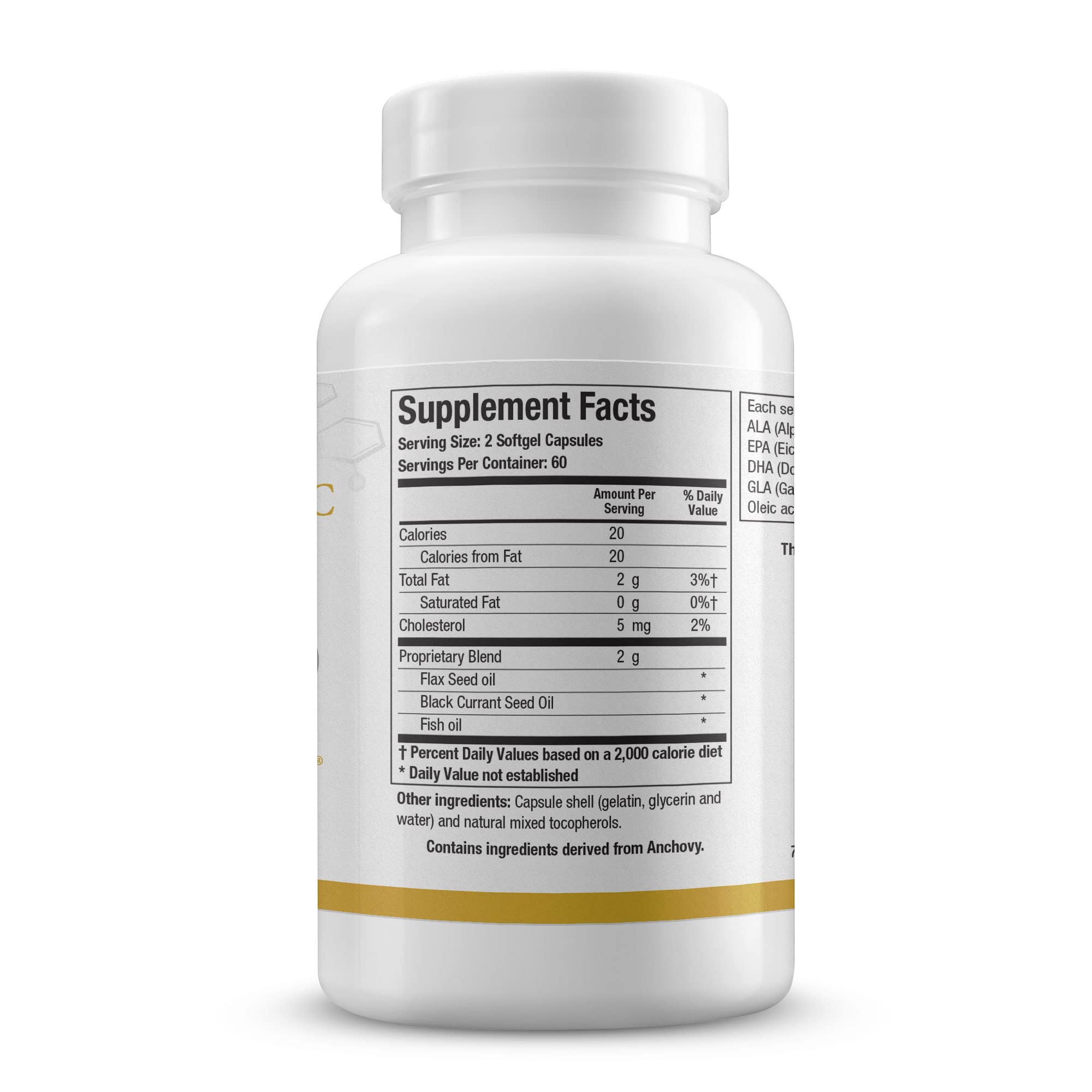 Biotics Research Optimal EFAs-BC bottle pour showing convenient dosing