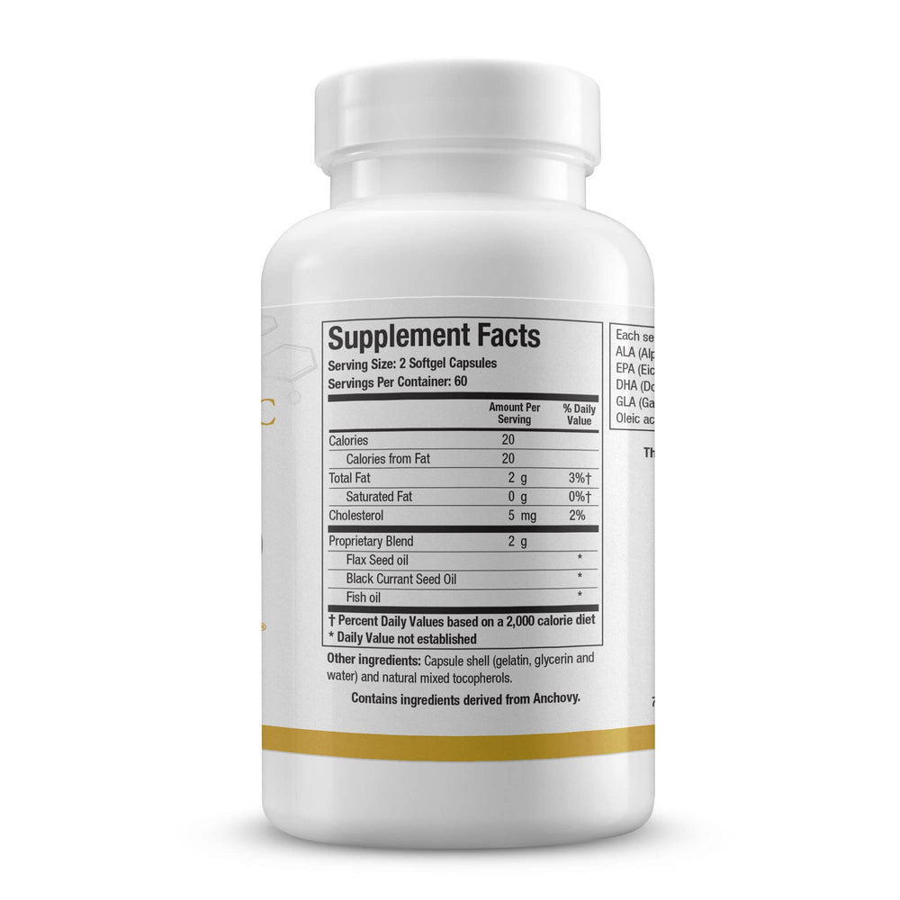 Biotics Research Optimal EFAs-BC bottle pour showing convenient dosing