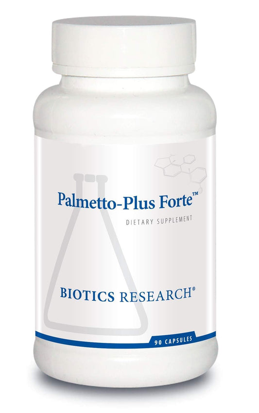 Biotics Research Palmetto Plus Forte bottle front shows the male health support formula.