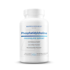 Biotics Research phosphatidylcholine bottle closeup for liver and brain support