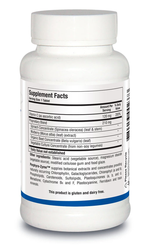 BIOTICS RESEARCH Porphyra-Zyme tablets ready for daily detox and wellness routine.