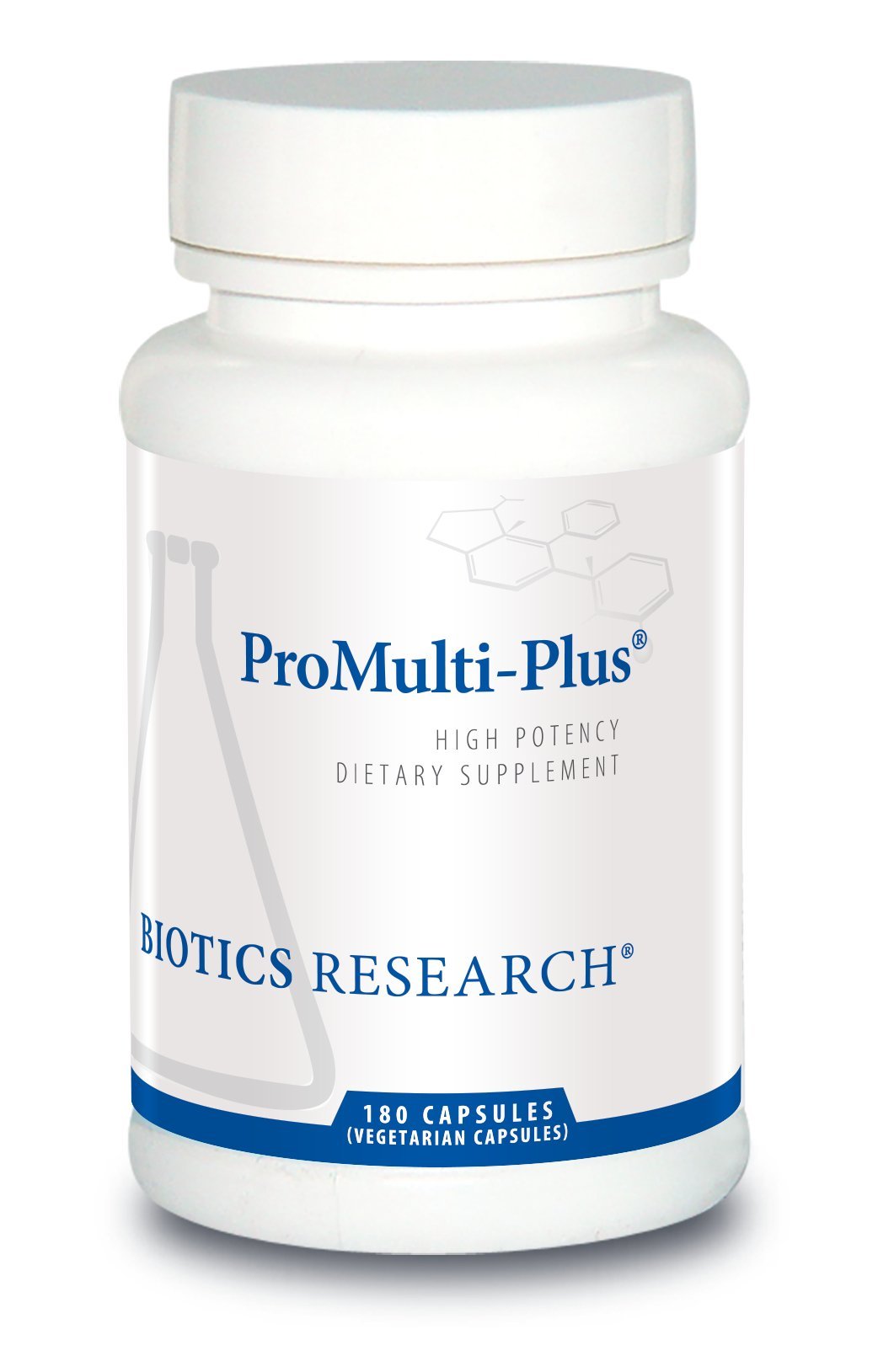Biotics Research Pro Multi Plus bottle showing convenient daily multivitamin for men