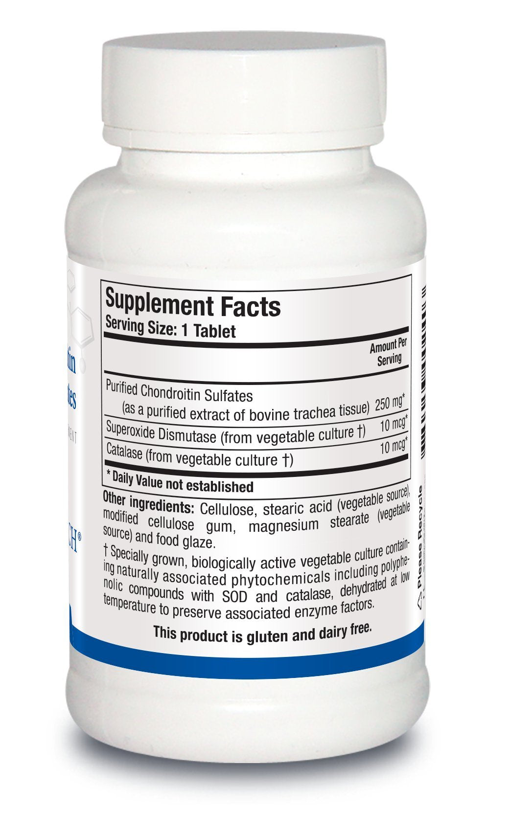 Biotics Research Purified Chondroitin Sulfates tablets close-up for compact daily capsules