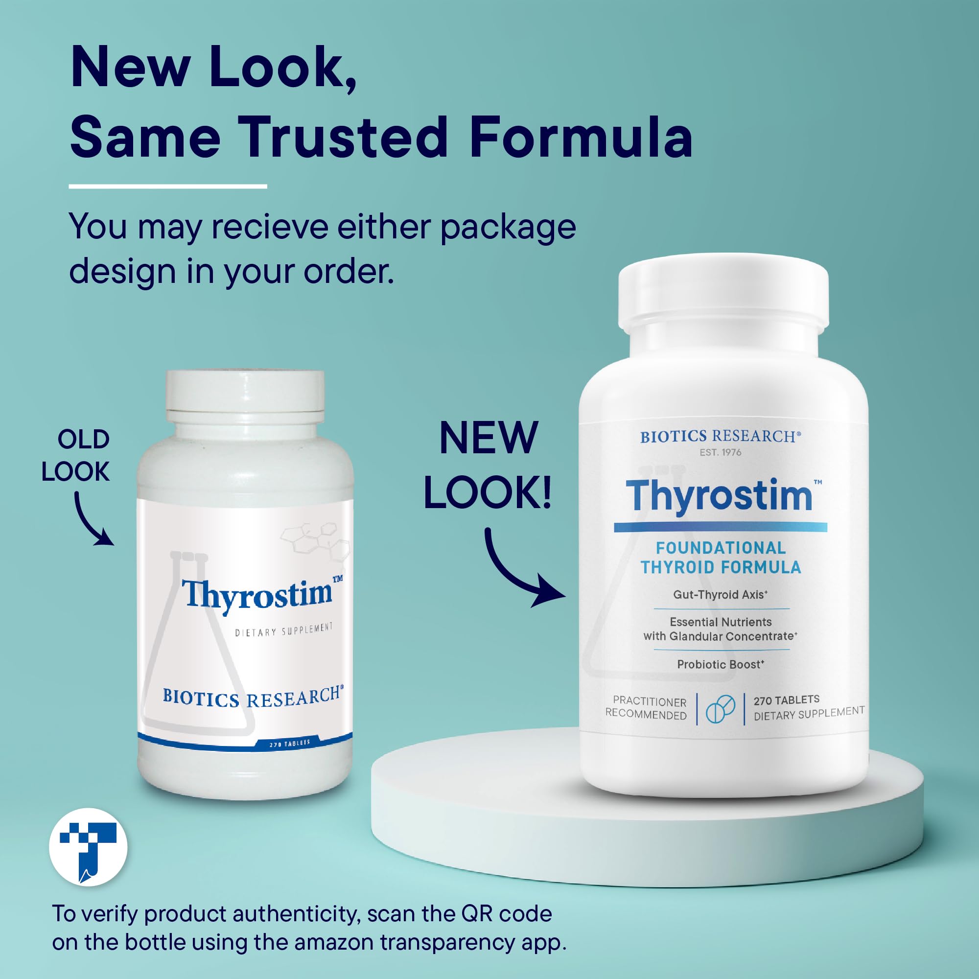 Biotics Research Thyrostim label detail emphasizes premium glandular ingredients.