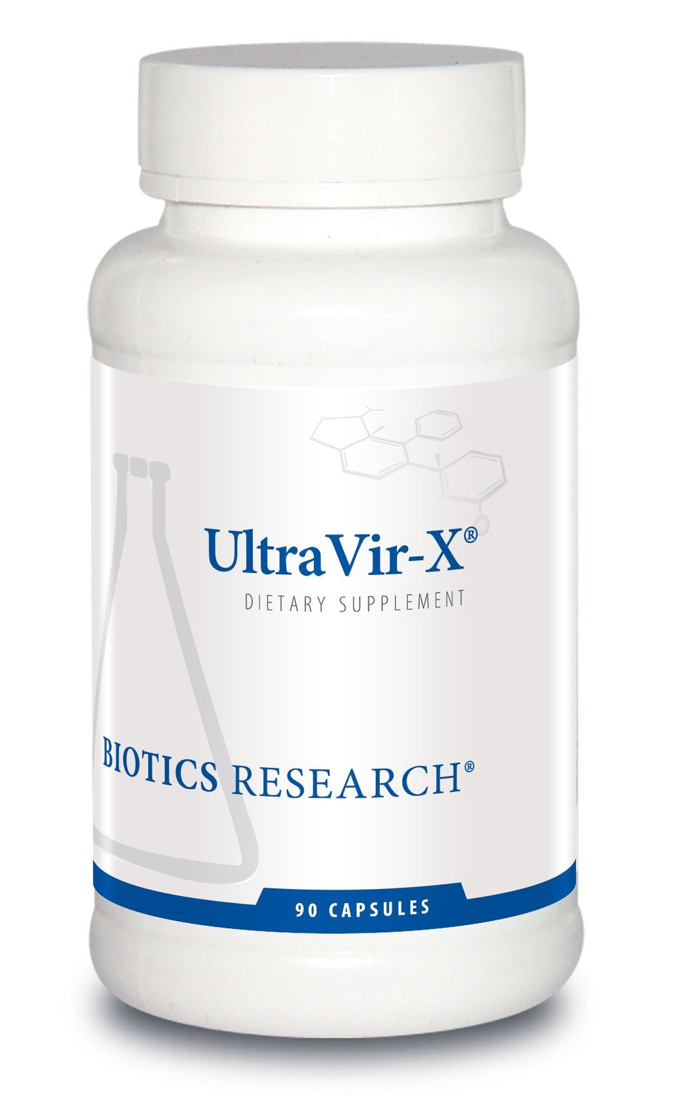 Biotics Research UltraVir-X bottle front for daily immune support.