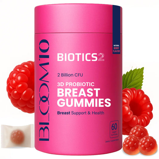Biotics2 Bloom10 bottle front view for daily breast support