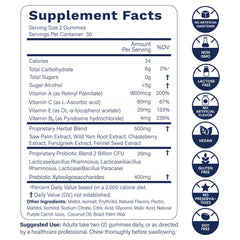 Biotics2 Bloom10 label shows two probiotic strains with 2B CFU and XOS