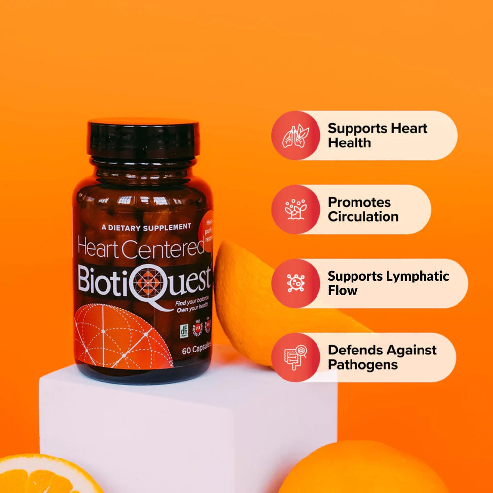 BiotiQuest Heart Center capsules with glass of water for easy daily use