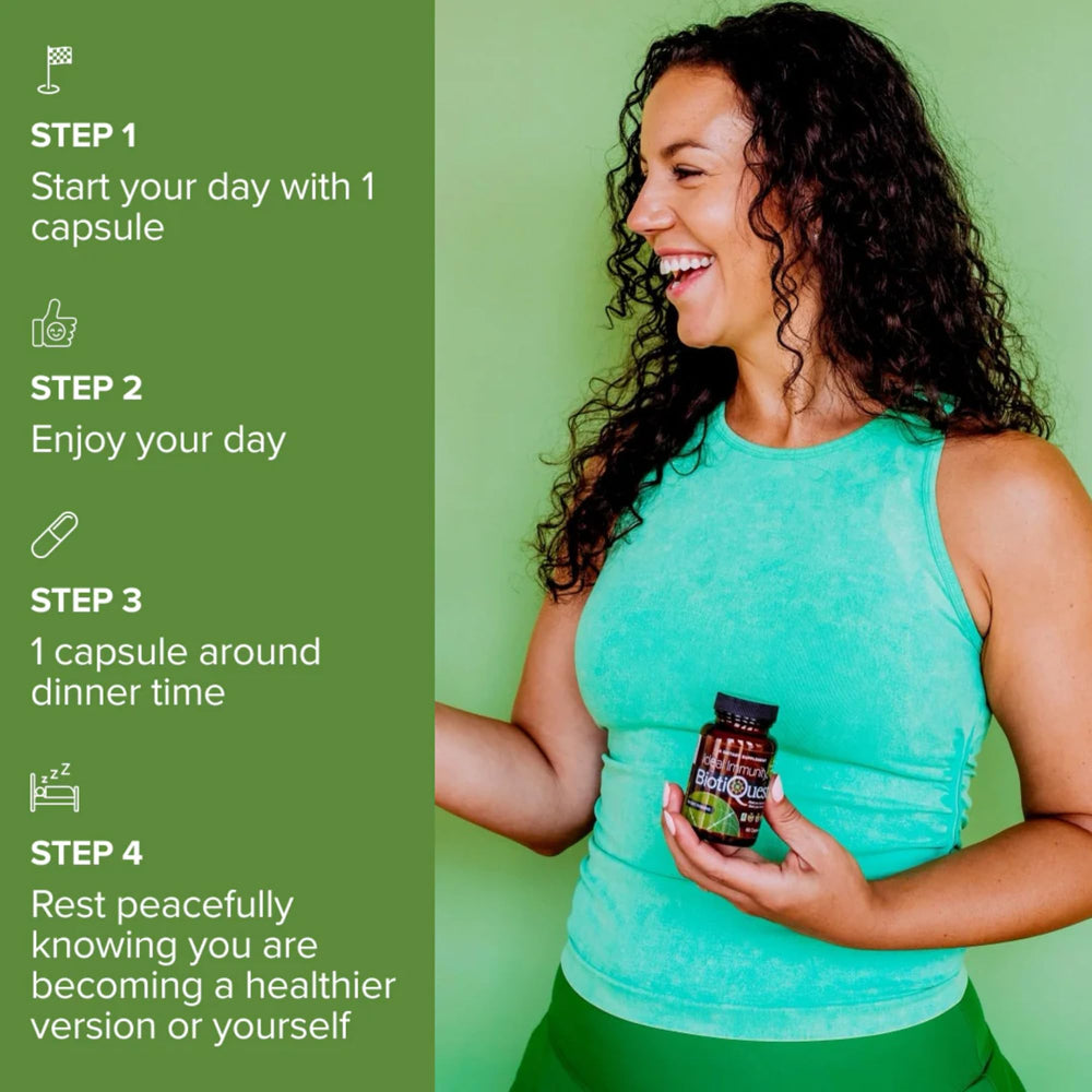 Lifestyle shot illustrating taking capsules as part of daily routine