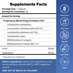 BiotiQuest Simple Slumber capsules close-up highlighting the 18B CFU blend.