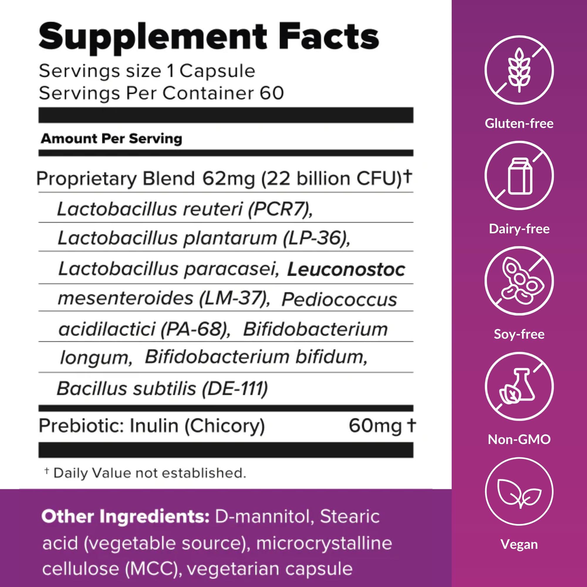 Sugar Shift capsules close-up emphasizing 22B CFU for digestive balance.