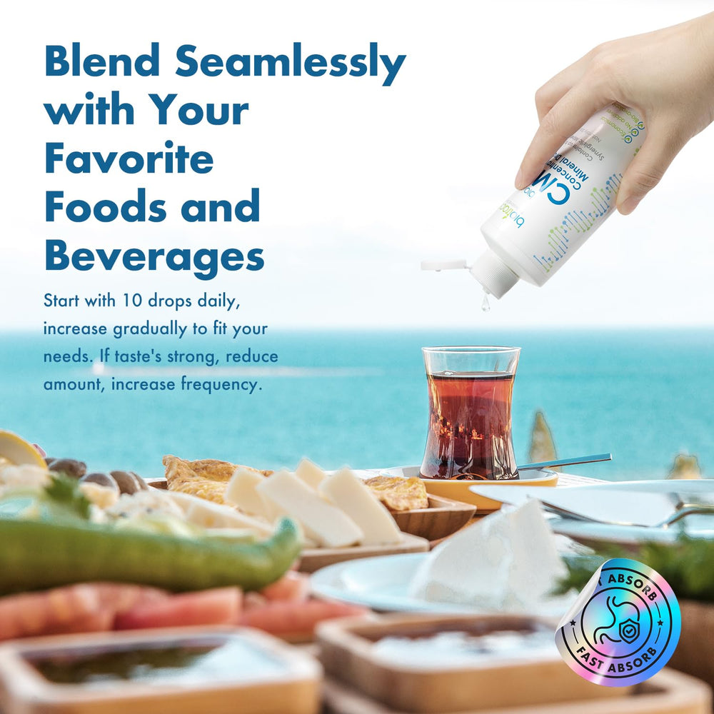 BioTrace taste-adjustable drops mix easily into smoothies or beverages