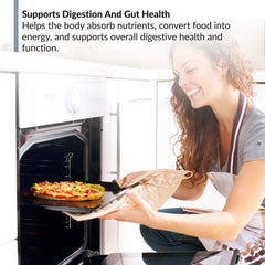 BioTrust AbsorbMax supplement bottle near meals to illustrate digestive comfort potential.