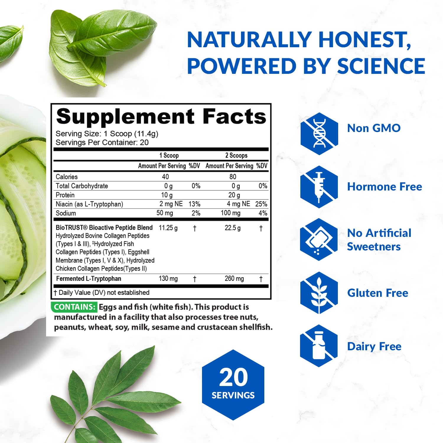 BioTrust Ageless Multi Collagen sources: grass-fed beef, fish, eggshell membrane, chicken