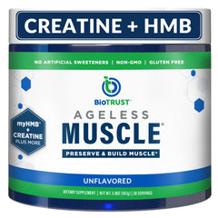 BioTrust Ageless Muscle bottle signaling lean strength support for aging adults