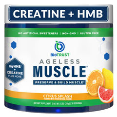 BioTrust Ageless Muscle tub front view with Citrus Splash flavor for daily lean muscle support