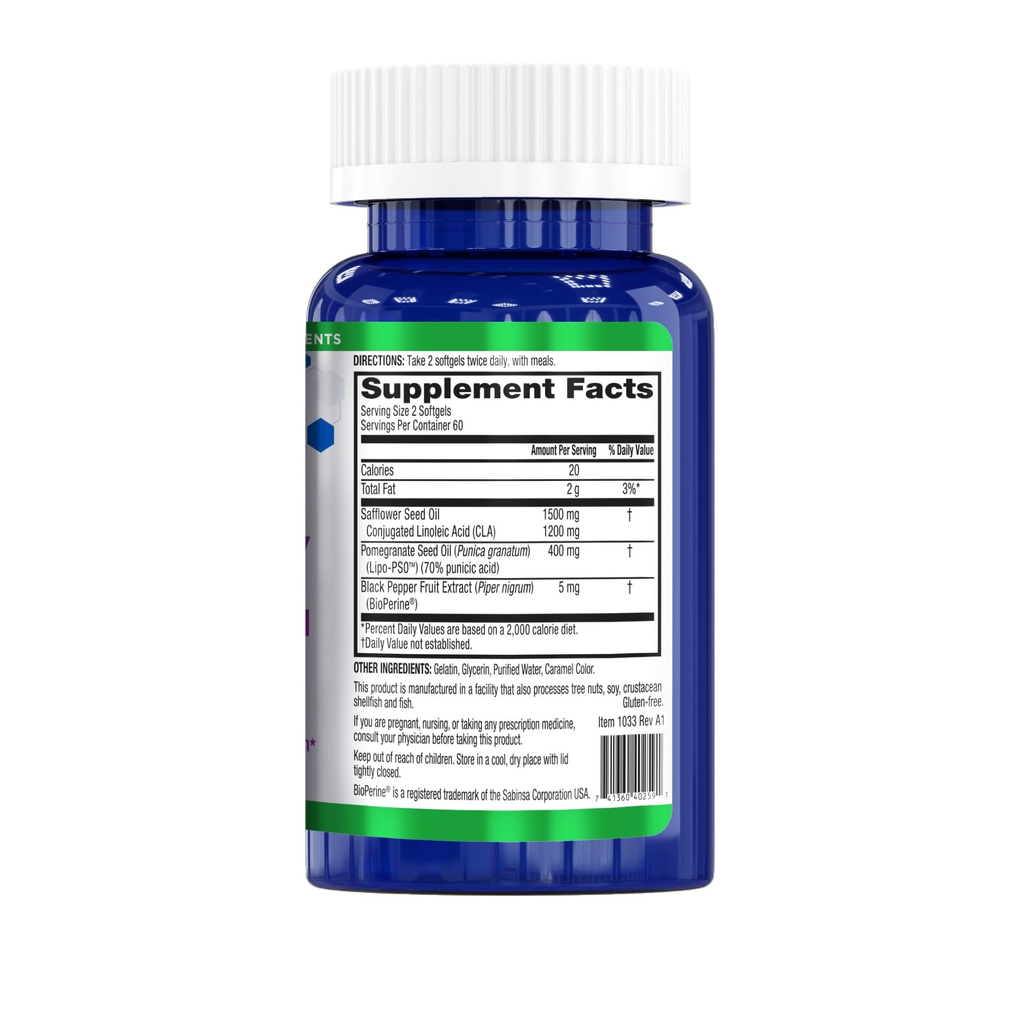 BioTrust BellyTrim XP ingredients label; may enhance lean muscle.
