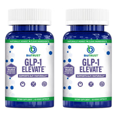 BioTrust GLP1 Elevate bottle front signals easy daily cravings support.