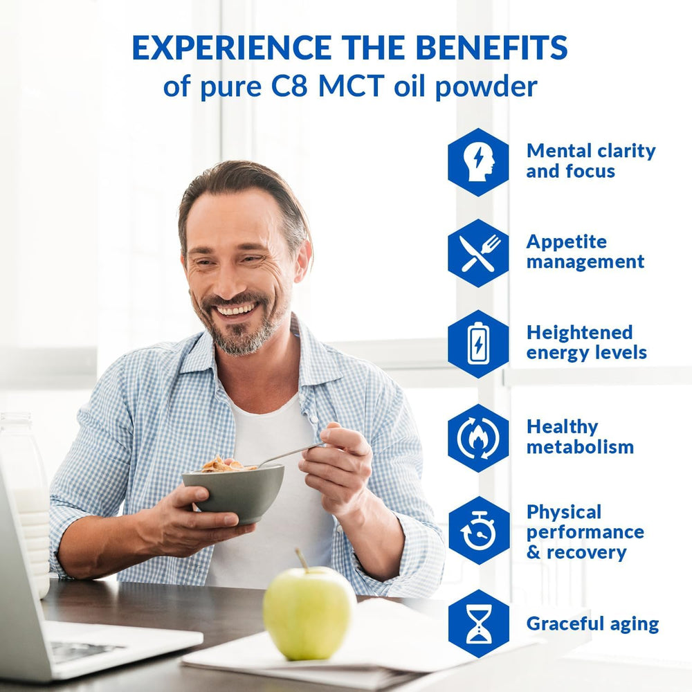 Ingredient list on BioTrust Keto Elevate packaging highlights pure C8 MCT.