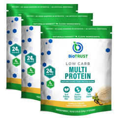 BioTrust Low Carb vanilla protein powder bottle for a high-protein shake option