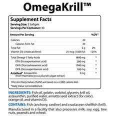 BioTrust OmegaKrill label back showing GMP quality and potency testing