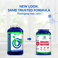 BioTrust OmegaKrill softgels closeup highlighting small daily dose