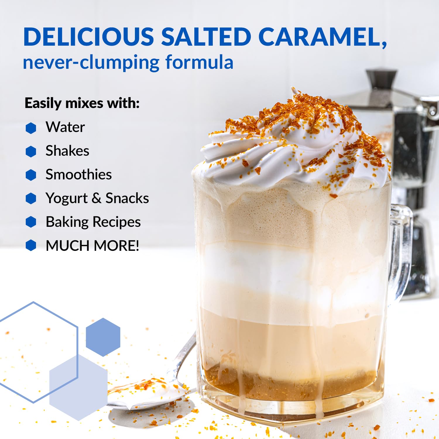 BioTrust whey and micellar casein blend scoop demonstrates balanced protein profile.