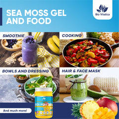 Bio Vitalica Sea Moss Gel Mango-Pineapple label highlights organic ingredients