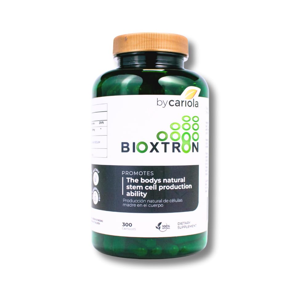 Bioxtron AFA Stem Cell Supplement bottle and label highlighting natural energy support