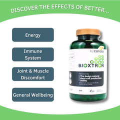 Bioxtron AFA Stem Cell Supplement capsules close-up emphasizing joint flexibility and daily use
