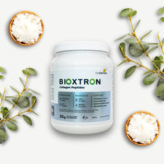 Bioxtron Collagen Peptides Powder includes biotin and hyaluronic acid for glow.