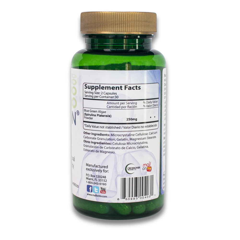 Bioxtron bottle label highlights natural AFA stem cell formula
