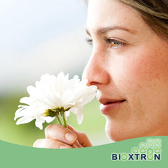 Lifestyle scene featuring Bioxtron natural AFA stem cell supplement in a routine