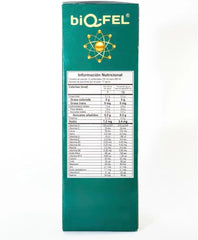 BiQ-FEL label showing ingredients and nutrition details