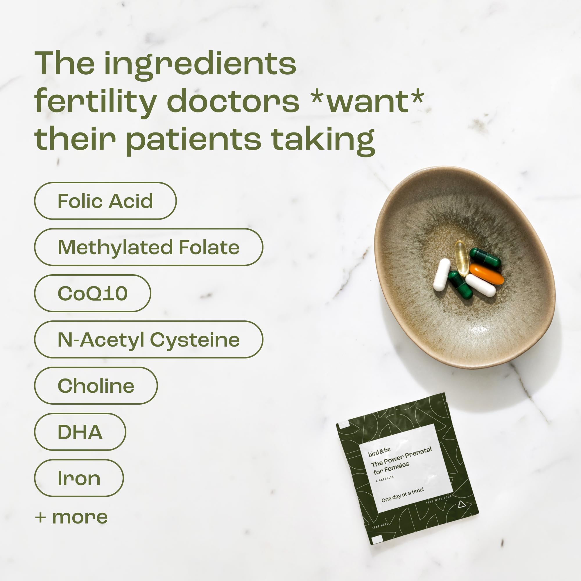 bird&be Power Prenatal daily pack highlighting on-the-go convenience.