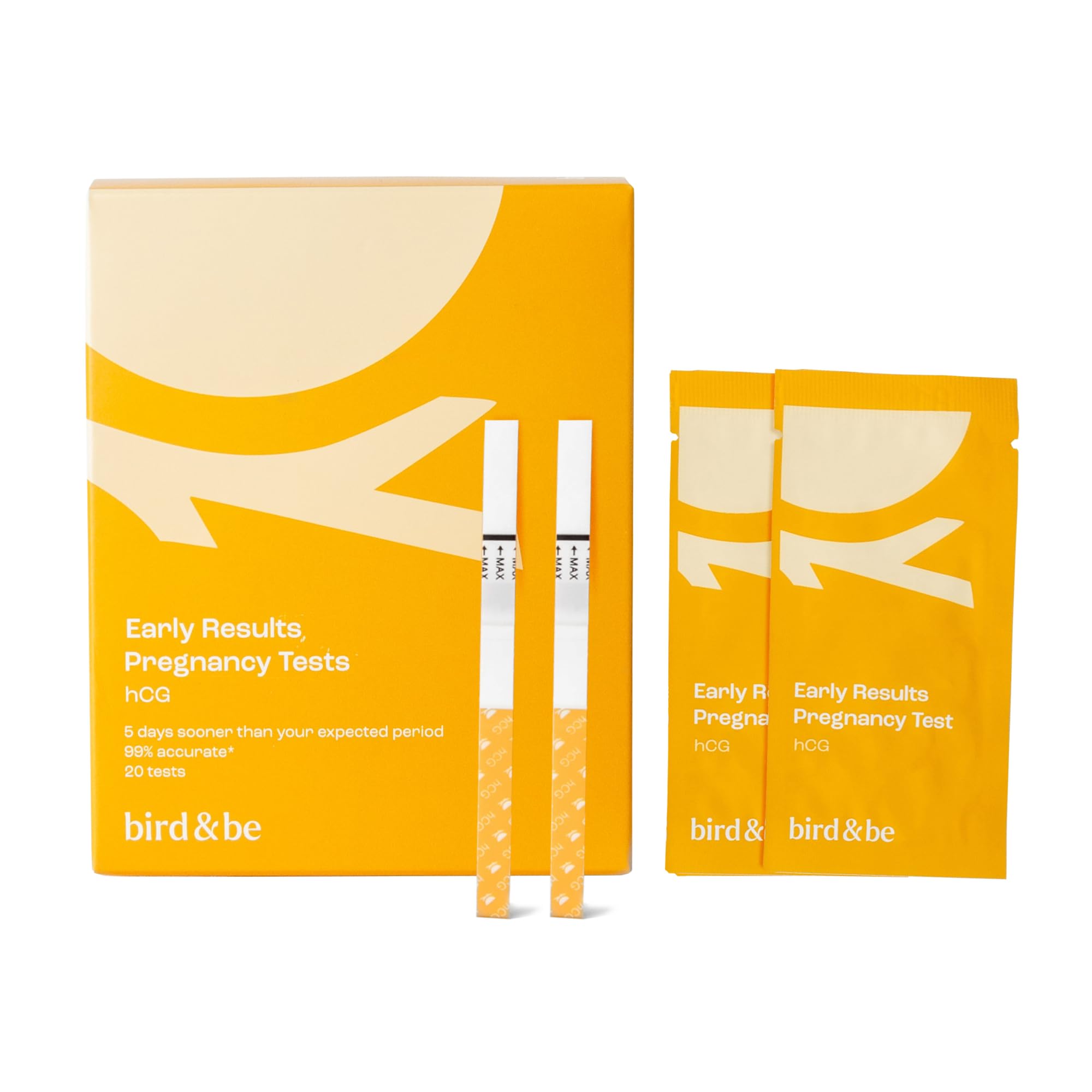 Bird&Be pregnancy test kit unboxing with 20 strips for early detection.