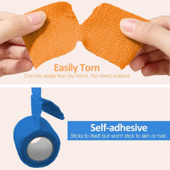 BIRDDIE 3-inch bandage roll close-up with three widths for different body parts