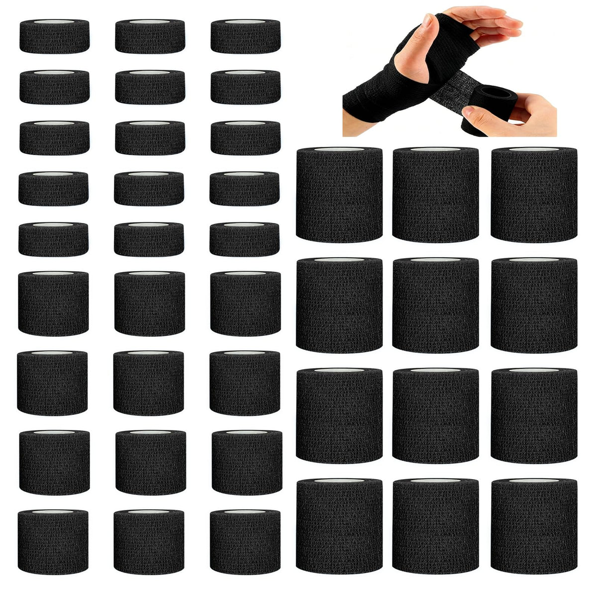 Birddie self-adhesive bandage wrap 1in black on paw for secure, quick wound protection