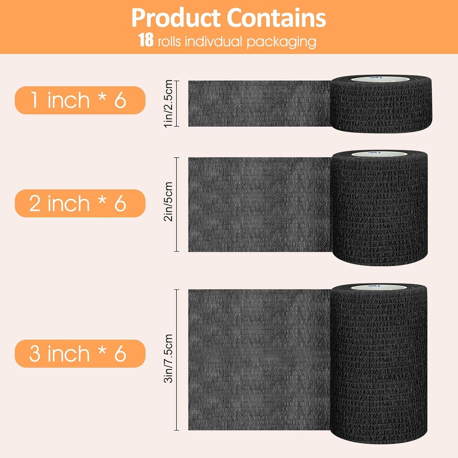Birddie self-adhesive bandage wrap 2in skin color perfect for ankle support