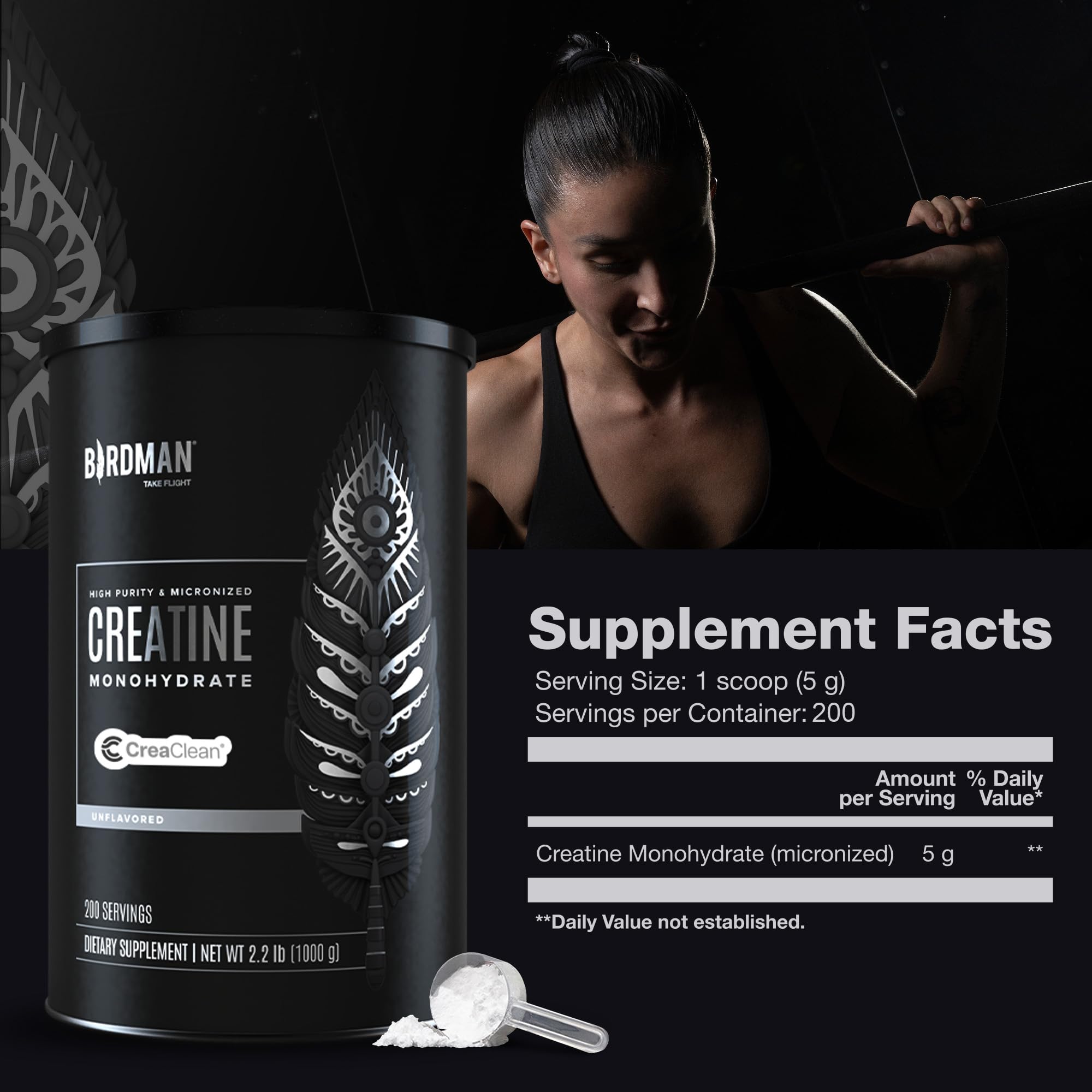 Birdman unflavored creatine blends without changing drink taste.