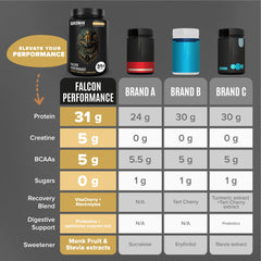 Birdman Falcon Performance digestive enzyme blend image shows efficient protein absorption potential.