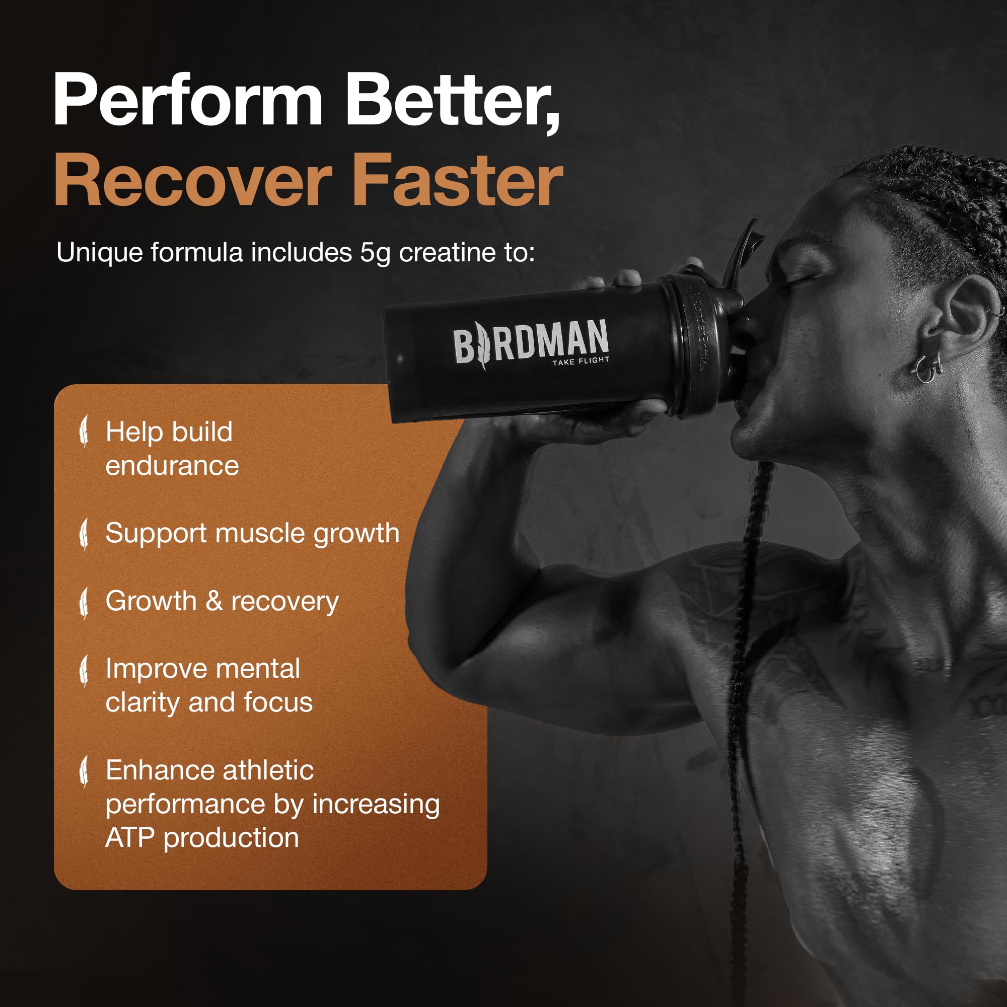 Birdman Falcon Performance packaging emphasizes plant-based, sustainable mission