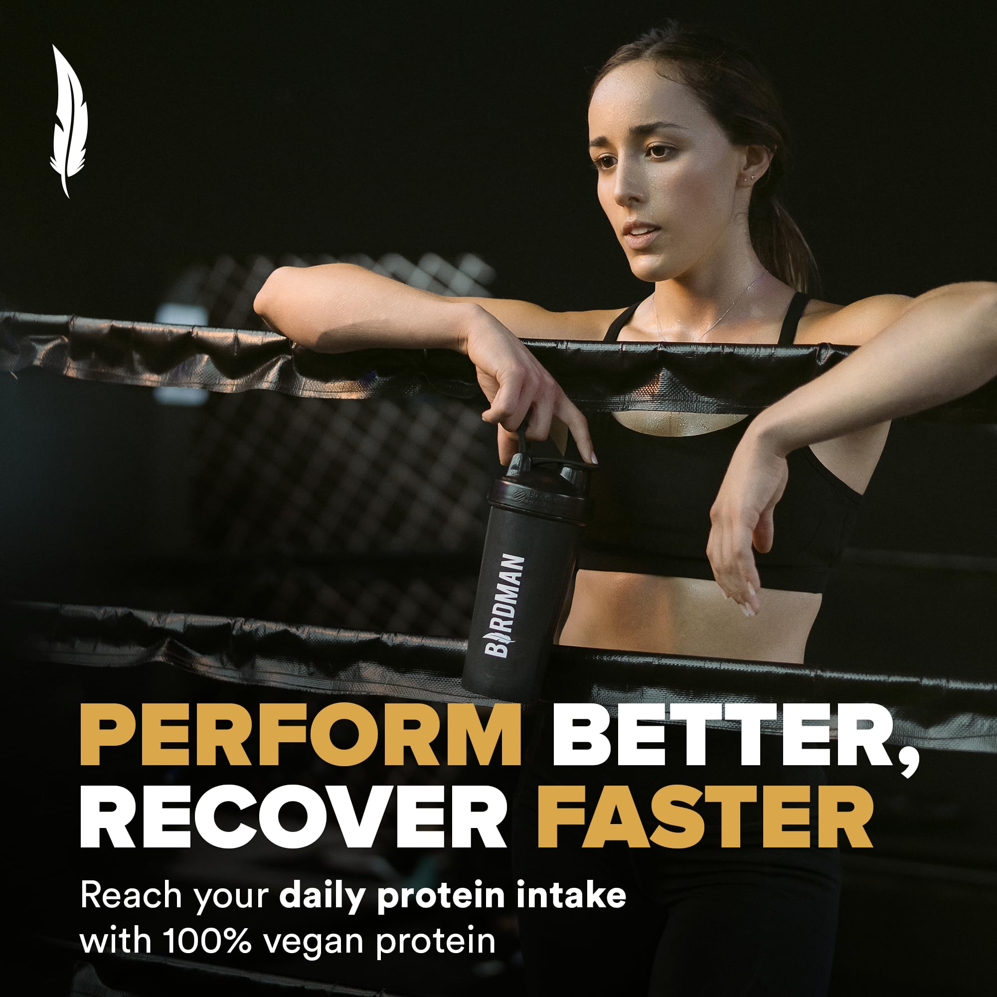 Birdman Falcon Performance vanilla flavor shake demonstrates smooth texture and mixability.