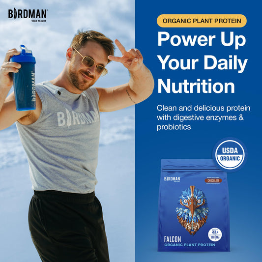 Shaker bottle with Falcon protein for convenient on-the-go shakes