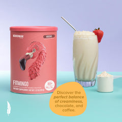 Birdman Fitmingo dairy-free vegan protein packaging on a store shelf